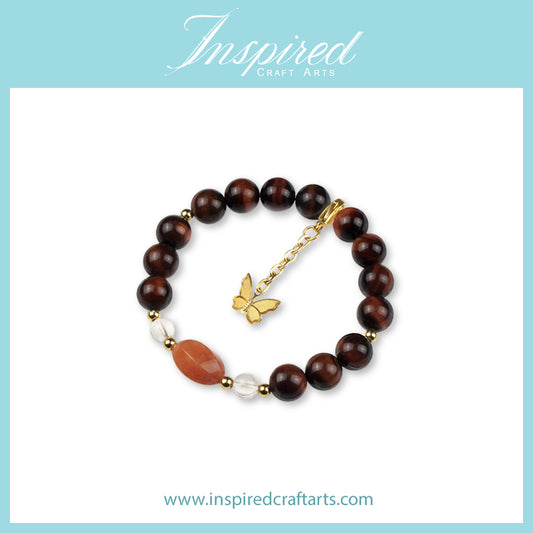 Red Tigre's Eye Bracelet | Bracelet Clip-on charm | InspiredCraftArts