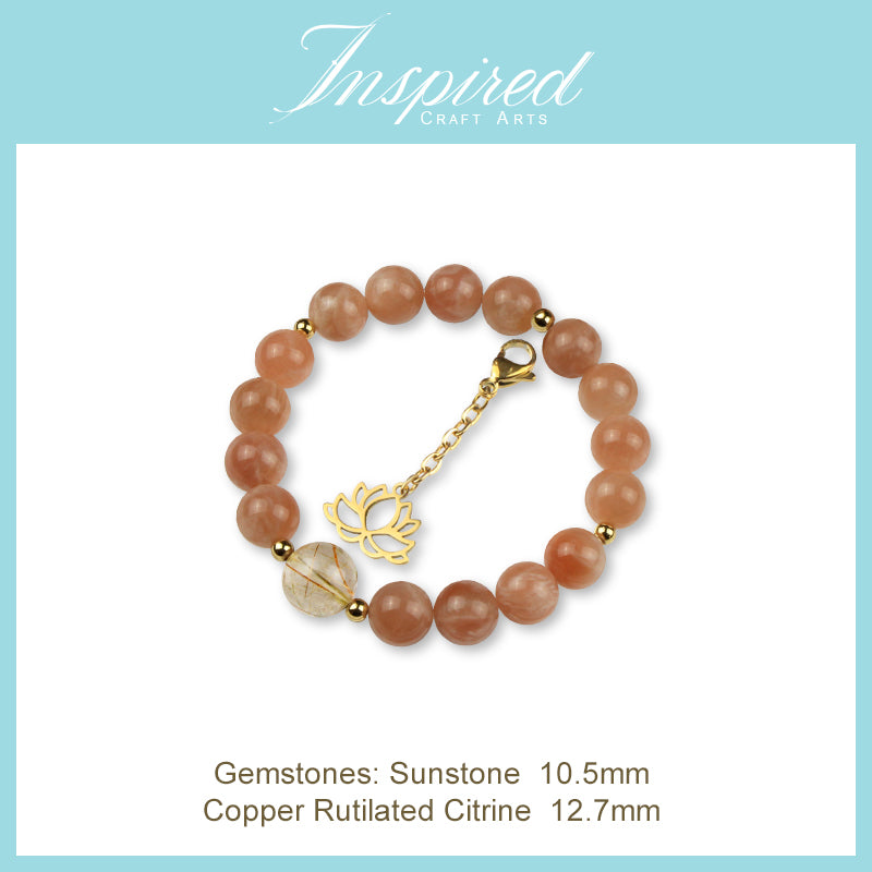Sunstone Bracelet | Bracelet Clip-on charm | InspiredCraftArts