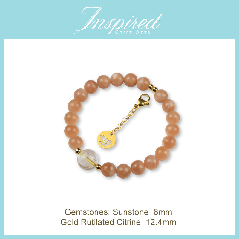 Sunstone Bracelet | Bracelet Clip-on charm | InspiredCraftArts
