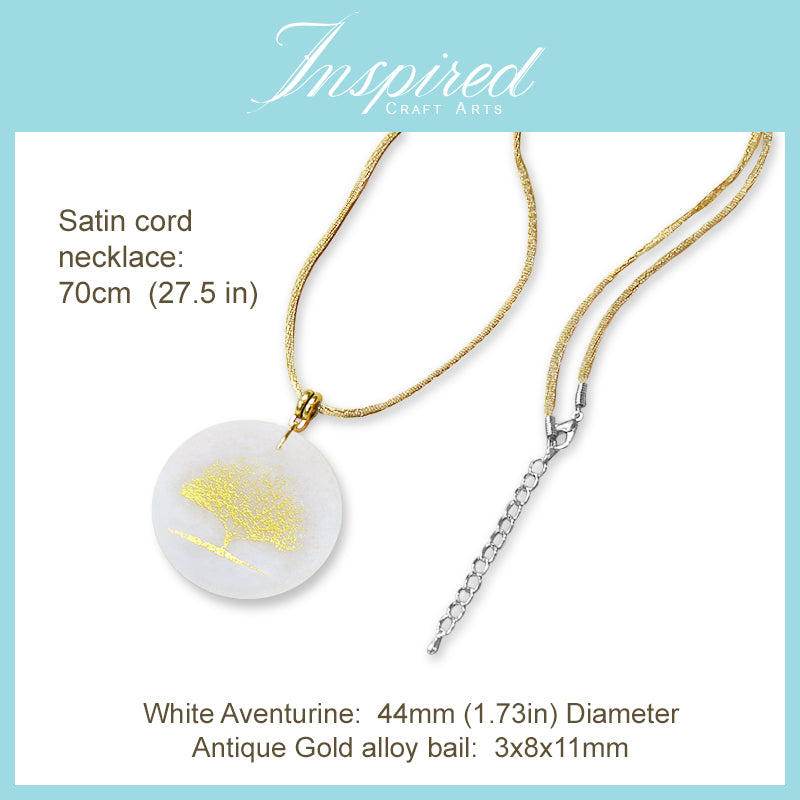 White Aventurine pendant necklace | InspiredCraftArts