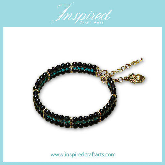 Rainbow Obsidian / Green Turquoise Bracelet | Bracelet Clip-on charm | InspiredCraftArts