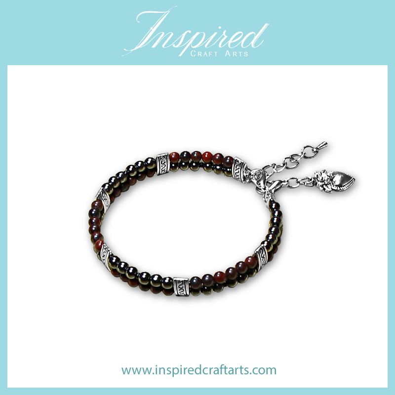 Brecciated Jasper/ Hematite Bracelet | Bracelet Clip-on charm | InspiredCraftArts